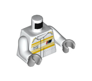 LEGO Hvit Audi Team Sjåfør Minifigur Overkropp (973 / 76382)