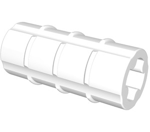 LEGO White Axle Connector (Ridged with '+' Hole)