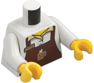 LEGO Weiß Barista Torso mit Reddish Braun Apron (973 / 76382)