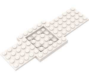 LEGO hvid Base 6 x 16 x 2/3 med Recess og Huller (52037)