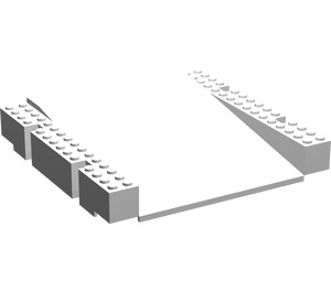 LEGO Weiß Grundplatte Platform 16 x 16 x 2.3 Ramp (2642)