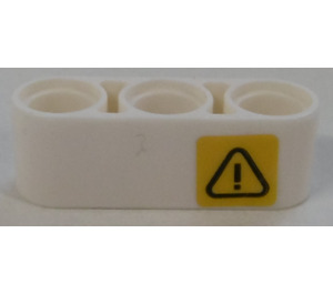 LEGO White Beam 3 with Exclamation mark in triangle (Right) Sticker (32523)