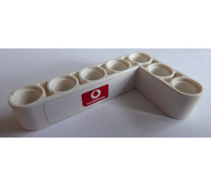 LEGO White Beam 3 x 5 Bent 90 degrees, 3 and 5 Holes with Vodafone Logo Left Sticker (32526)