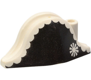 LEGO White Bicorne Pirate Hat with Black Admiral (2528)