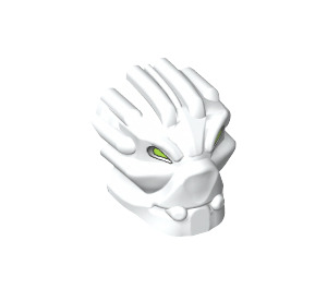 LEGO White Bionicle Toa Inika Matoro Head with Lime Eyes (54274 / 56662)