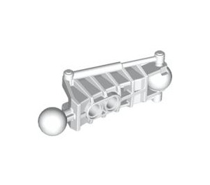 레고 하얀색 Bionicle Toa Metru 낮추다 다리 부분 ~와 함께 둘 공 Joints 그리고 둘 핀 구멍 (47297)