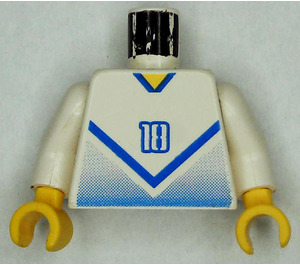 LEGO Wit Blauw en Wit Voetballer met "18" Torso (973)