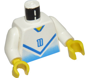 LEGO Weiß Blau und Weiß Team Player mit Number 11 auf Vorderseite und Der Rücken Torso (973)
