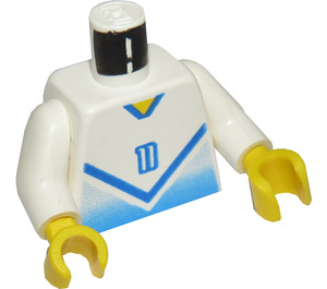 LEGO Weiß Blau und Weiß Team Player mit Number 11 auf Vorderseite und Der Rücken Torso (973 / 73403)