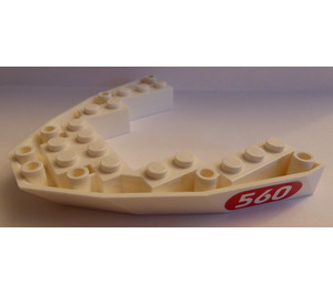 LEGO White Boat Base 8 x 10 with '560' in Red Sticker (2622)