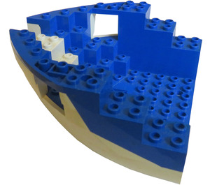 LEGO White Boat Bow 12 x 12 x 5.3 Hull with Blue Top (6051)