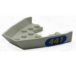 LEGO blanc Boat Haut 6 x 6 avec '441' et Bleu Oval Autocollant (2627)