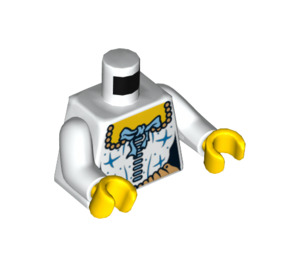 LEGO White Bodice Torso with Large Blue Bow and Laces (973 / 76382)