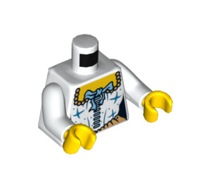 LEGO Hvit Bodice Overkropp med Stor Blå Bue og Laces (973 / 76382)