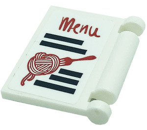 LEGO White Book Cover with Spaghetti Menu Sticker (24093)
