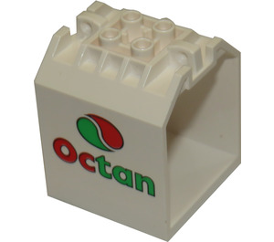 LEGO Weiß Box 4 x 4 x 4 mit Octan Logo (30639)