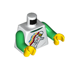 LEGO White Boy in Space TShirt Minifig Torso with Wrinkles on Back (973 / 76382)