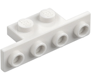 LEGO Weiß Halterung 1 x 2 - 1 x 4 mit abgerundeten Ecken und quadratischen Ecken (28802)