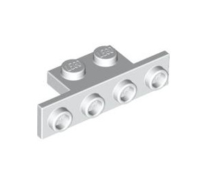 LEGO White Bracket 1 x 2 - 1 x 4 with Square Corners (2436)