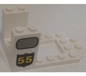 LEGO blanc Support 4 x 7 x 3 avec "55" (30250)