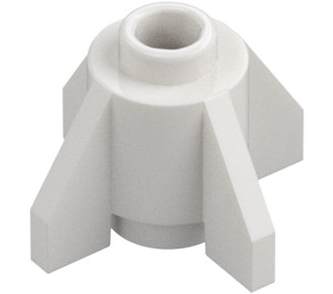 LEGO hvid Klods 1 x 1 Rund med Fins (4588 / 52394)