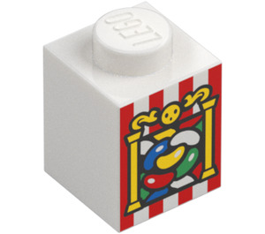 LEGO Blanc Brique 1 x 1 avec Bertie Bott's Every Flavor Beans (3005 / 93683)