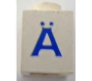 LEGO blanc Brique 1 x 1 avec Bleu "une" avec Umlaut (3005)