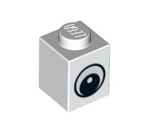LEGO blanc Brique 1 x 1 avec Eye avec une tache blanche sur la pupille (88394 / 88395)