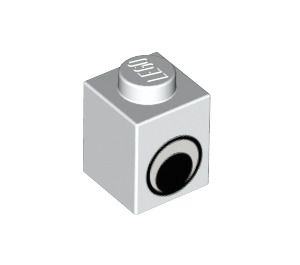 LEGO Wit Steen 1 x 1 met Eye zonder vlek op pupil (48421 / 82357)