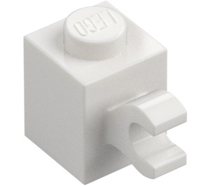 LEGO White Brick 1 x 1 with Horizontal Clip (60476 / 65459)