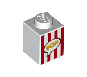 LEGO White Brick 1 x 1 with 'POP' in speech bubble (33466 / 43156)