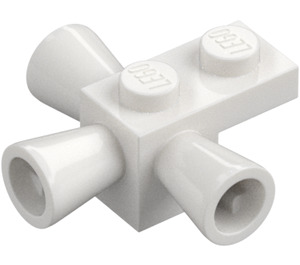 LEGO White Brick 1 x 1 with Positioning Rockets (3963)