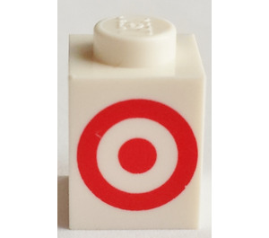 LEGO Weiß Stein 1 x 1 mit Target Logo (3005 / 95218)