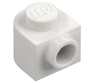 LEGO hvid Klods 1 x 1 x 0.7 Rund med Sideknops (3386)