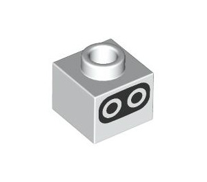 LEGO Blanc Brique 1 x 1 x 0.7 avec Yeux (79552 / 86996)