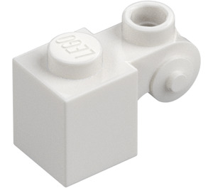 LEGO Weiß Stein 1 x 1 x 2 mit Scroll und Offene Noppe (20310)