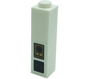 LEGO Blanco Ladrillo 1 x 1 x 3 con Switches y Botones Pegatina (14716)