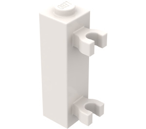 LEGO blanc Brique 1 x 1 x 3 avec Verticale Clips (Stud solide) (60583)