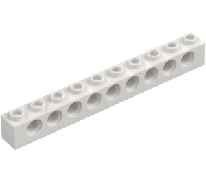 LEGO White Brick 1 x 10 with Holes (2730)