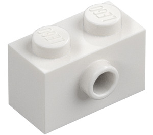 LEGO Vit Kloss 1 x 2 med 1 Knopp på Sida (86876)