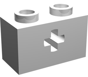 LEGO White Brick 1 x 2 with Axle Hole ('+' Opening and Bottom Stud Holder) (32064)