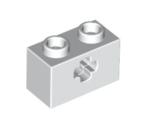 LEGO White Brick 1 x 2 with Axle Hole ('+' Opening and Bottom Tube) (31493 / 32064)