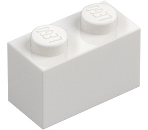LEGO White Brick 1 x 2 with Bottom Tube (3004)