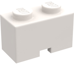 LEGO White Brick 1 x 2 with Cable Cutout (3134)