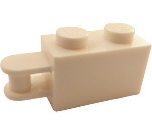 LEGO White Brick 1 x 2 with Handle (Inset) (Inset Shaft) (26597)