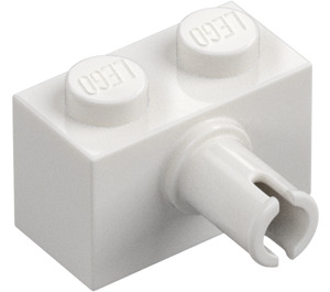 LEGO White Brick 1 x 2 with Pin with Bottom Stud Holder (44865)