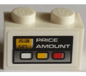 LEGO Blanco Ladrillo 1 x 2 con "Price Amount" Pegatina con tubo inferior (3004)