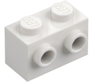 LEGO White Brick 1 x 2 with Studs on Opposite Sides (52107)