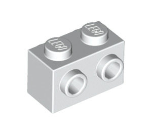 LEGO Weiß Backstein 1 x 2 mit Bolzen auf Gegenüberliegende Seiten (52107)