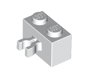 LEGO White Brick 1 x 2 with Vertical Clip (Gap in Clip) (30237)